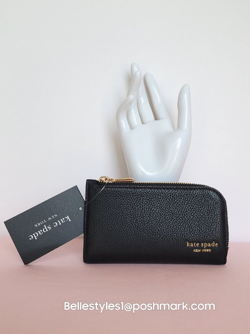 KATE SPADE Devin Pebbled Leather Small Bifold Wallet-Black color⭐ - Picture 7 of 16